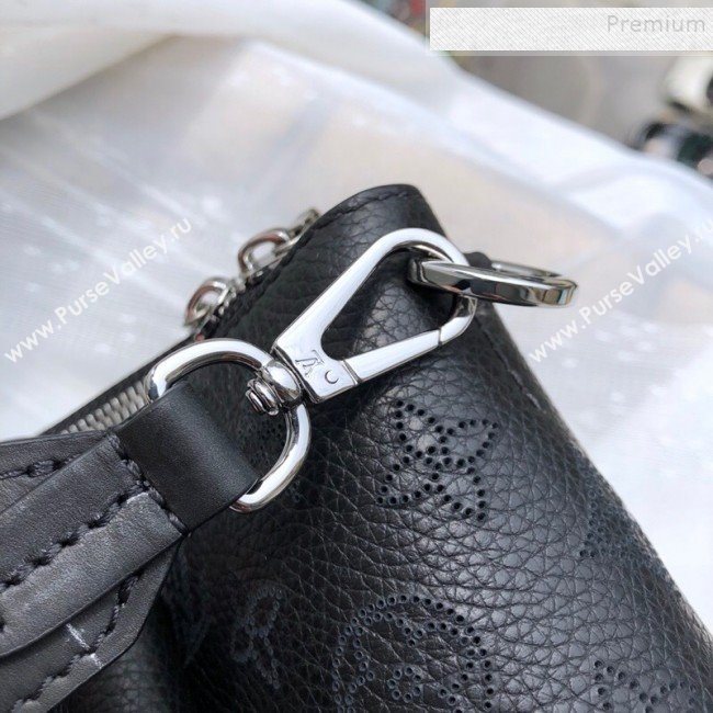 Louis Vuitton Haumea Mahina Perforated Leather Top Handle Bag M55029 Black 2019 (KD-9112111)