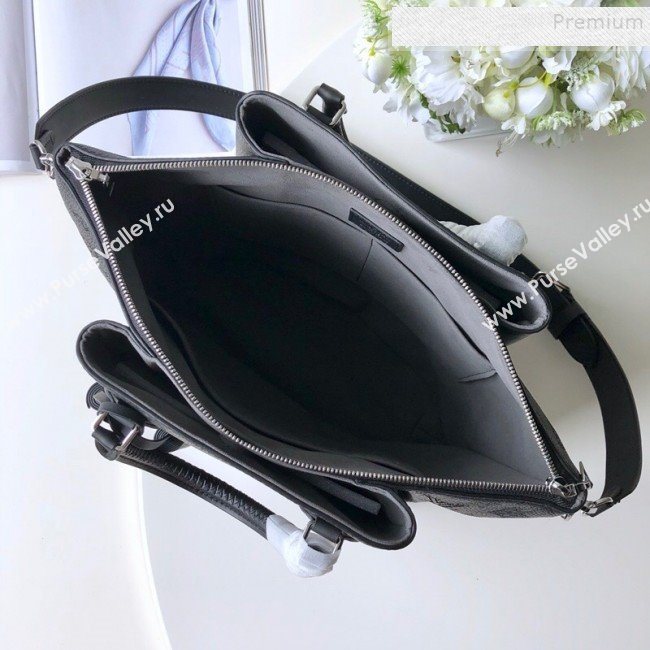 Louis Vuitton Haumea Mahina Perforated Leather Top Handle Bag M55029 Black 2019 (KD-9112111)