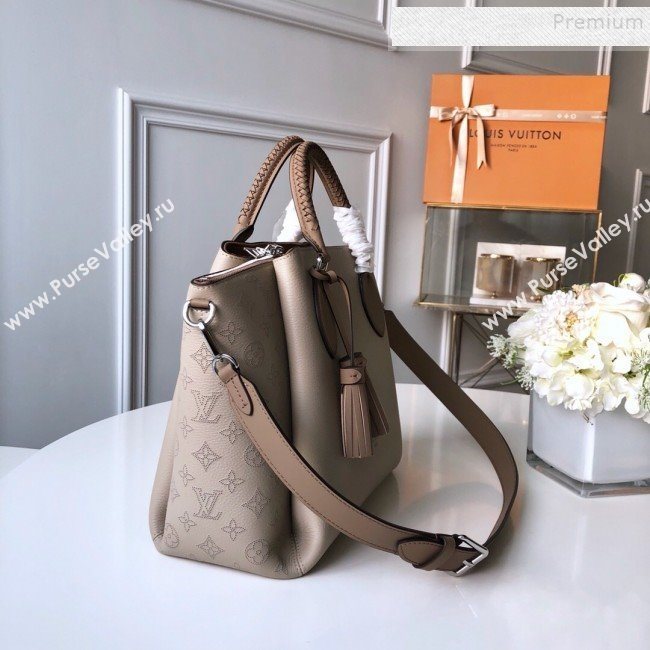 Louis Vuitton Haumea Mahina Perforated Leather Top Handle Bag M55031 Grey 2019 (KD-9112112)