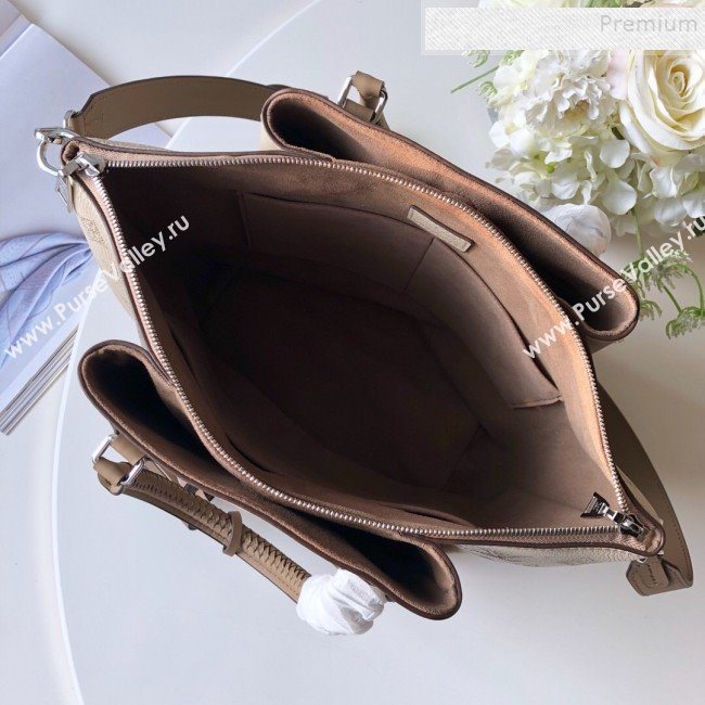 Louis Vuitton Haumea Mahina Perforated Leather Top Handle Bag M55031 Grey 2019 (KD-9112112)