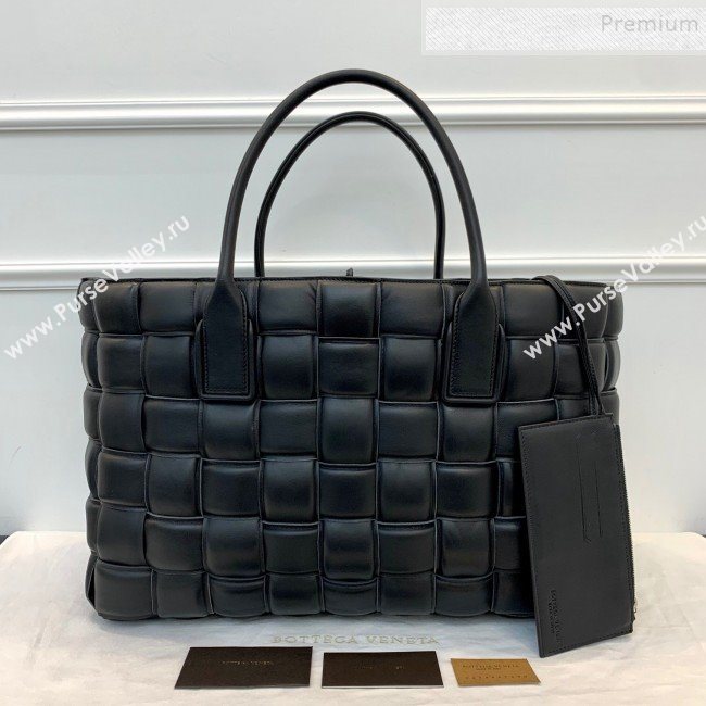 Bottega Veneta Padded Cassette Nappa Lambskin Large Tote Bag Black 2019 (XYD-9112116)