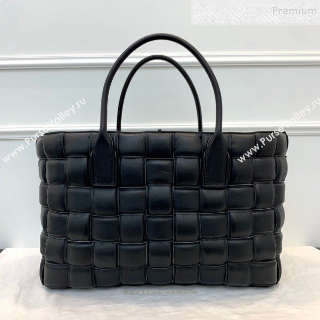 Bottega Veneta Padded Cassette Nappa Lambskin Large Tote Bag Black 2019 (XYD-9112116)