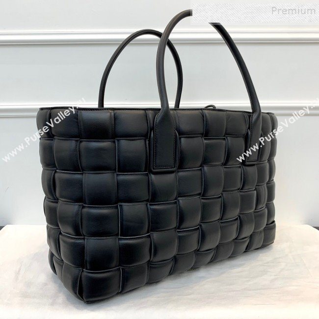 Bottega Veneta Padded Cassette Nappa Lambskin Large Tote Bag Black 2019 (XYD-9112116)