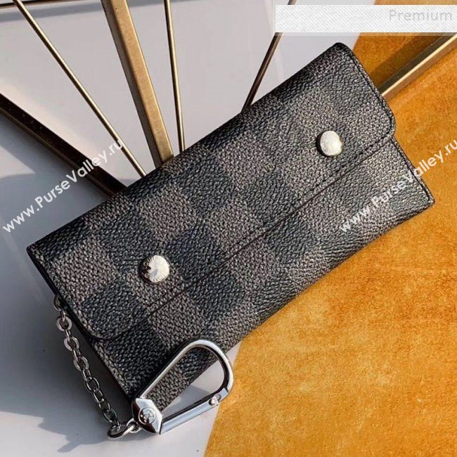 Louis Vuitton Damier Graphite Canvas Key Holder and Coin Purse M60029  (KIKI-9111948)