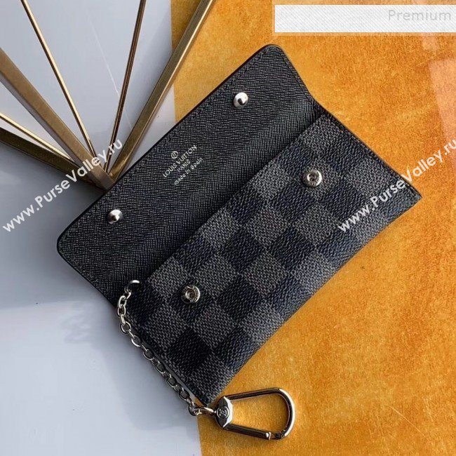 Louis Vuitton Damier Graphite Canvas Key Holder and Coin Purse M60029  (KIKI-9111948)