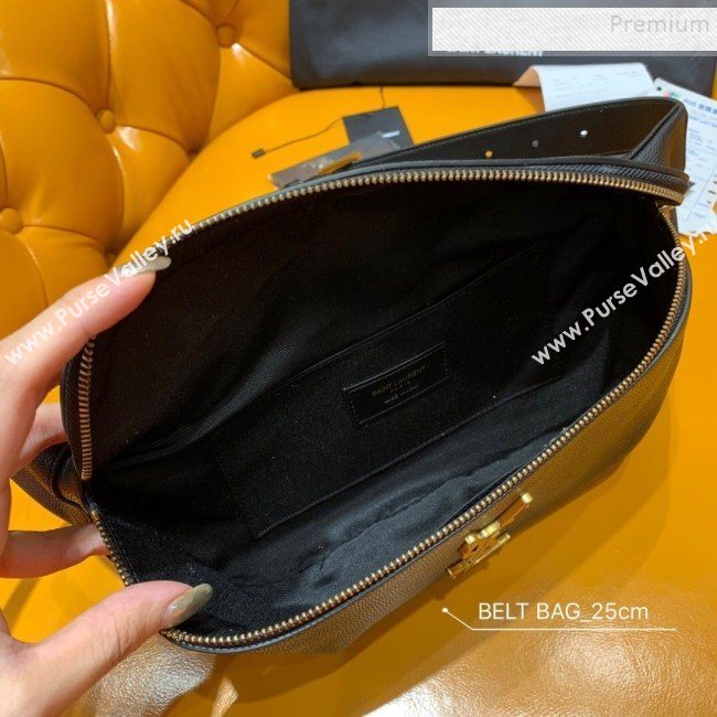 Saint Laurent Classic Belt Bag in Grained Leather 569737 Black/Gold 2019 (JUND-9112135)