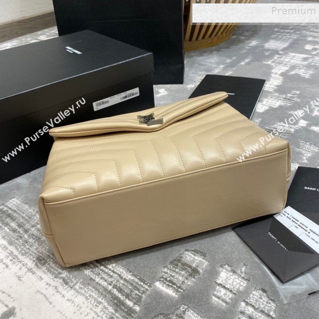 Saint Laurent Loulou Large Bag in &quot;Y&quot; Leather 459749 Apricot/Silver (JUND-9112136)
