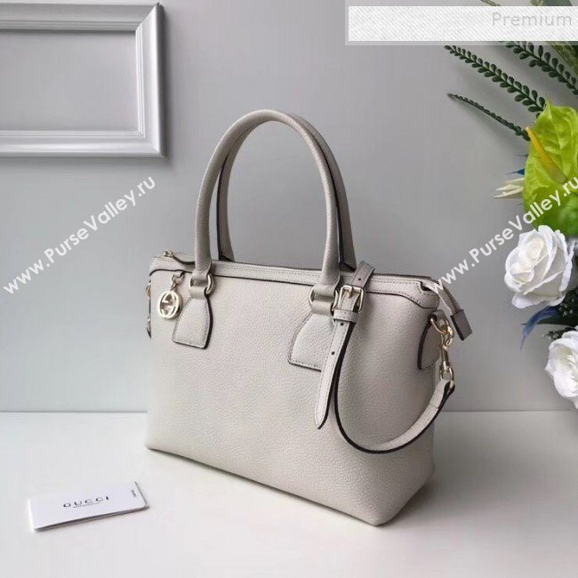 Gucci Interlocking G Charm Leather Tote Bag 449659 Off-white 2019 (DLH-9112272)