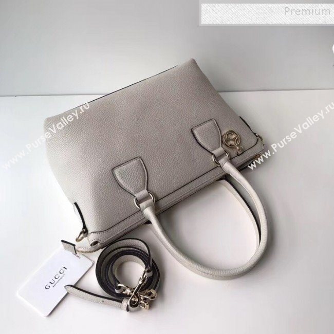 Gucci Interlocking G Charm Leather Tote Bag 449659 Off-white 2019 (DLH-9112272)