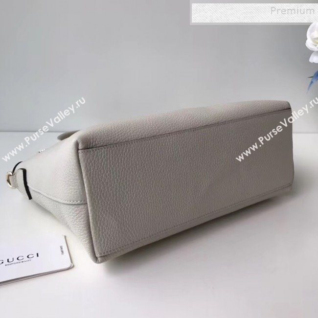 Gucci Interlocking G Charm Leather Tote Bag 449659 Off-white 2019 (DLH-9112272)