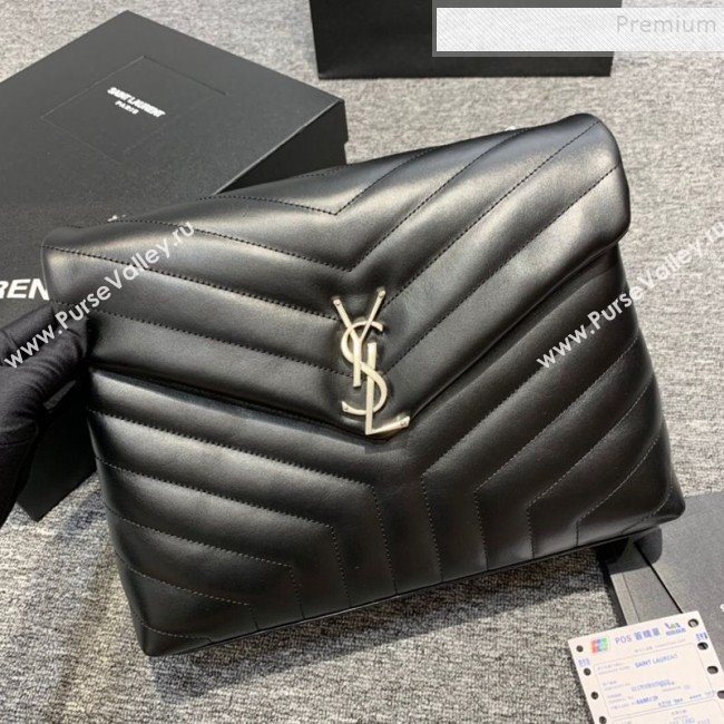 Saint Laurent Loulou Large Bag in &quot;Y&quot; Leather 459749 Black/Silver (JUND-9112138)