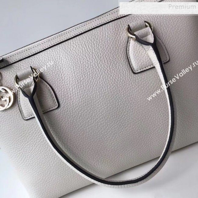Gucci Interlocking G Charm Leather Tote Bag 449659 Off-white 2019 (DLH-9112272)
