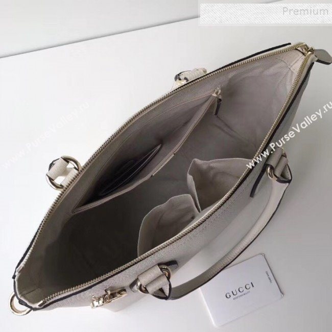 Gucci Interlocking G Charm Leather Tote Bag 449659 Off-white 2019 (DLH-9112272)