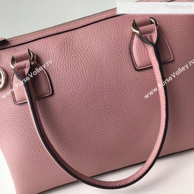 Gucci Interlocking G Charm Leather Tote Bag 449659 Pink 2019 (DLH-9112273)