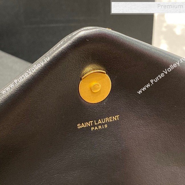 Saint Laurent Loulou Large Bag in &quot;Y&quot; Leather 459749 Black/Gold (JUND-9112139)