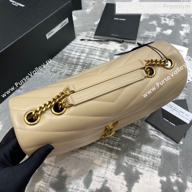 Saint Laurent Loulou Large Bag in &quot;Y&quot; Leather 459749 Apricot/Gold (JUND-9112137)