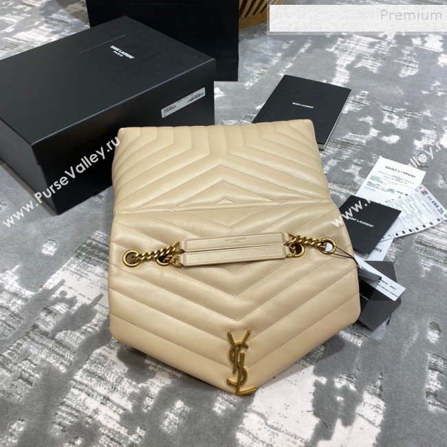 Saint Laurent Loulou Large Bag in &quot;Y&quot; Leather 459749 Apricot/Gold (JUND-9112137)
