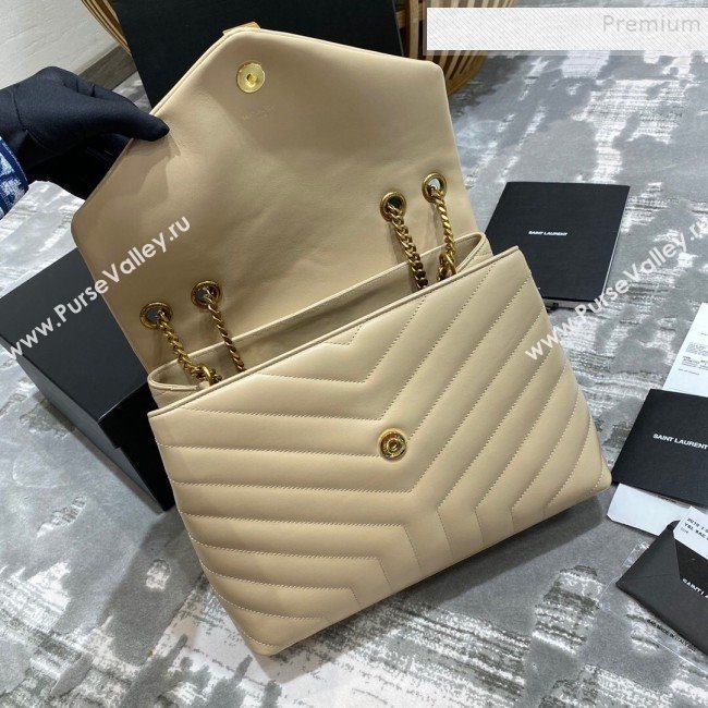 Saint Laurent Loulou Large Bag in &quot;Y&quot; Leather 459749 Apricot/Gold (JUND-9112137)