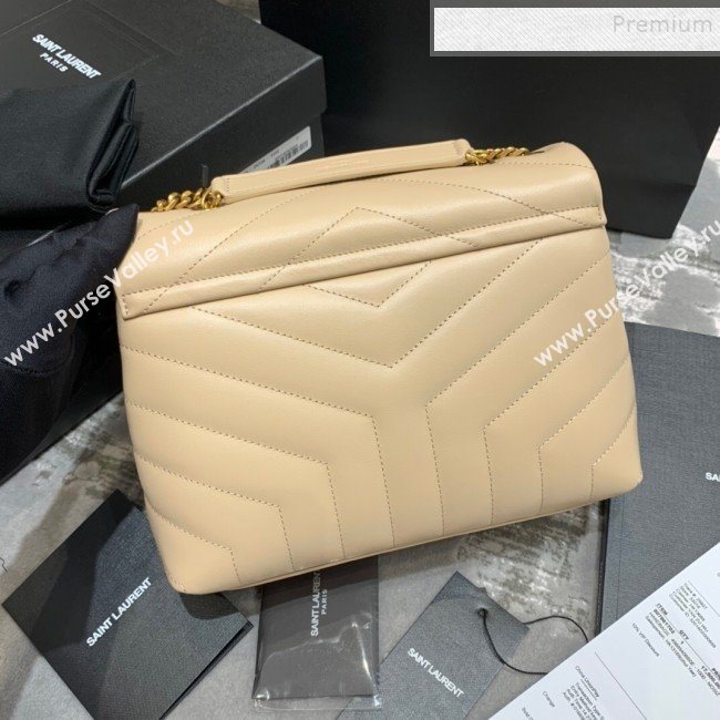 Saint Laurent Loulou Small Bag in &quot;Y&quot; Matelasse Leather 494699 Apricot/Gold (JUND-9112143)