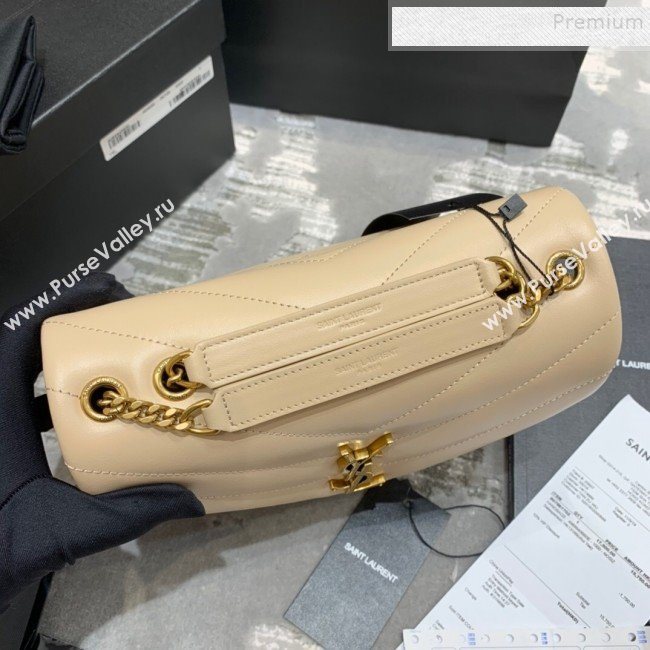 Saint Laurent Loulou Small Bag in &quot;Y&quot; Matelasse Leather 494699 Apricot/Gold (JUND-9112143)