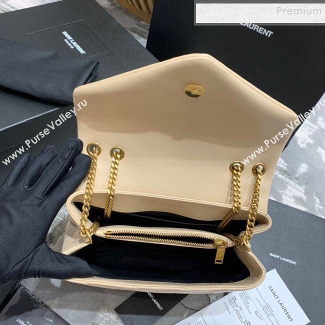 Saint Laurent Loulou Small Bag in &quot;Y&quot; Matelasse Leather 494699 Apricot/Gold (JUND-9112143)