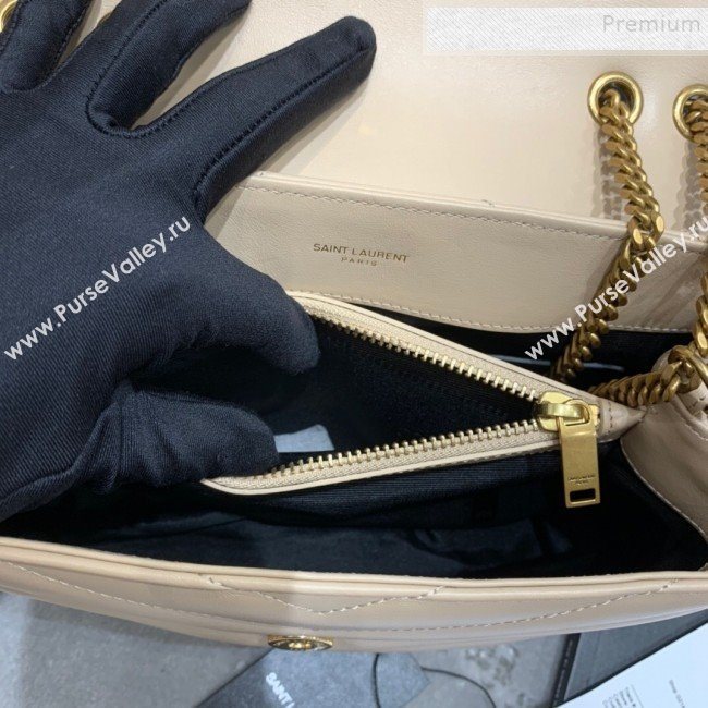 Saint Laurent Loulou Small Bag in &quot;Y&quot; Matelasse Leather 494699 Apricot/Gold (JUND-9112143)