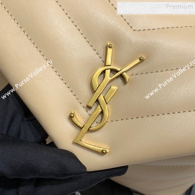 Saint Laurent Loulou Small Bag in &quot;Y&quot; Matelasse Leather 494699 Apricot/Gold (JUND-9112143)