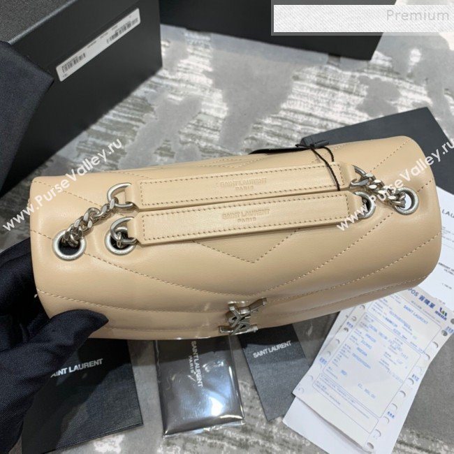 Saint Laurent Loulou Small Bag in &quot;Y&quot; Matelasse Leather 494699 Apricot/Silver (JUND-9112141)