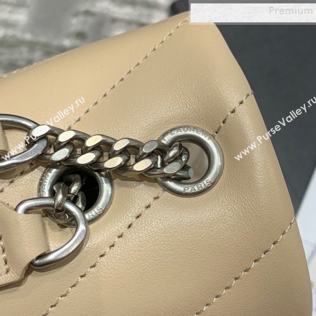 Saint Laurent Loulou Small Bag in &quot;Y&quot; Matelasse Leather 494699 Apricot/Silver (JUND-9112141)