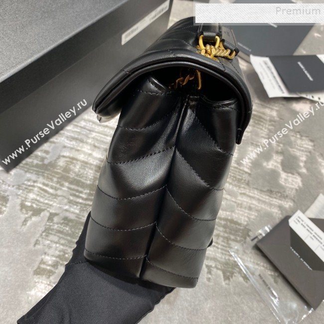 Saint Laurent Loulou Small Bag in &quot;Y&quot; Matelasse Leather 494699 Black/Gold (JUND-9112142)