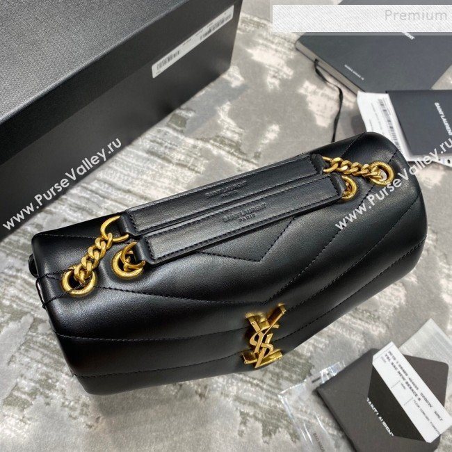 Saint Laurent Loulou Small Bag in &quot;Y&quot; Matelasse Leather 494699 Black/Gold (JUND-9112142)