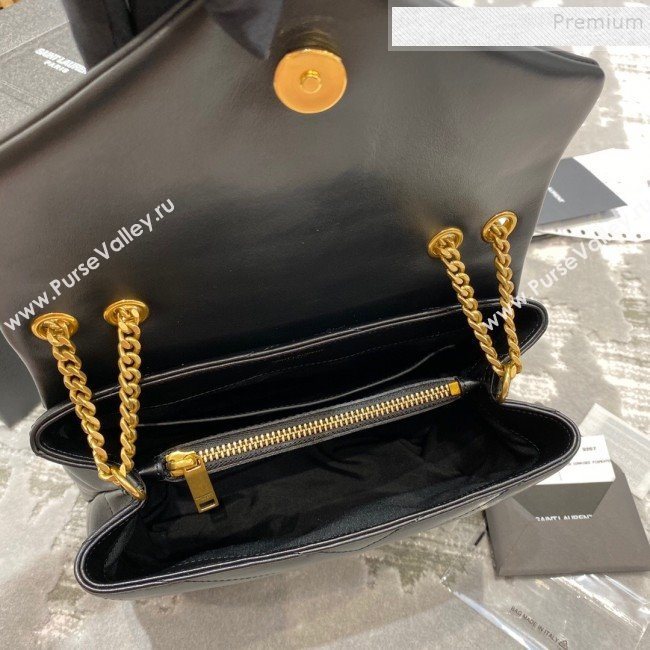 Saint Laurent Loulou Small Bag in &quot;Y&quot; Matelasse Leather 494699 Black/Gold (JUND-9112142)