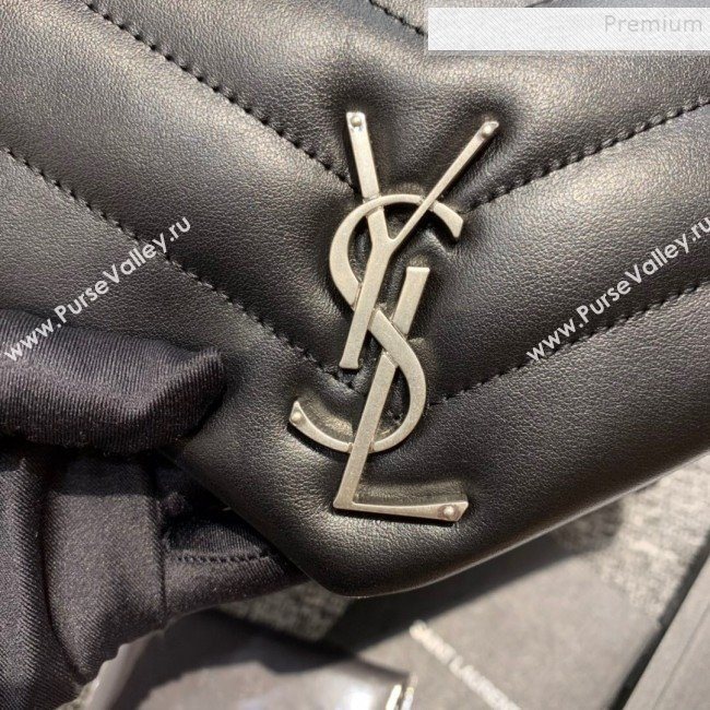 Saint Laurent Loulou Small Bag in &quot;Y&quot; Matelasse Leather 494699 Black/Silver (JUND-9112140)