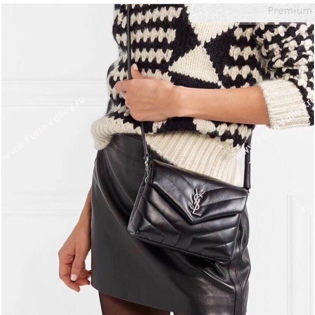 Saint Laurent Loulou Mini Toy Bag in &quot;Y&quot; Leather 467072 Black/Gold (JUND-9112145)