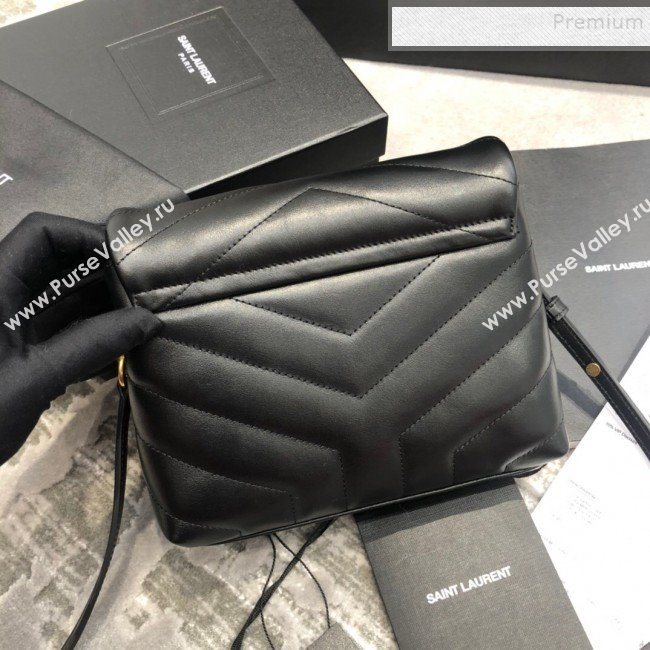 Saint Laurent Loulou Mini Toy Bag in &quot;Y&quot; Leather 467072 Black/Gold (JUND-9112145)