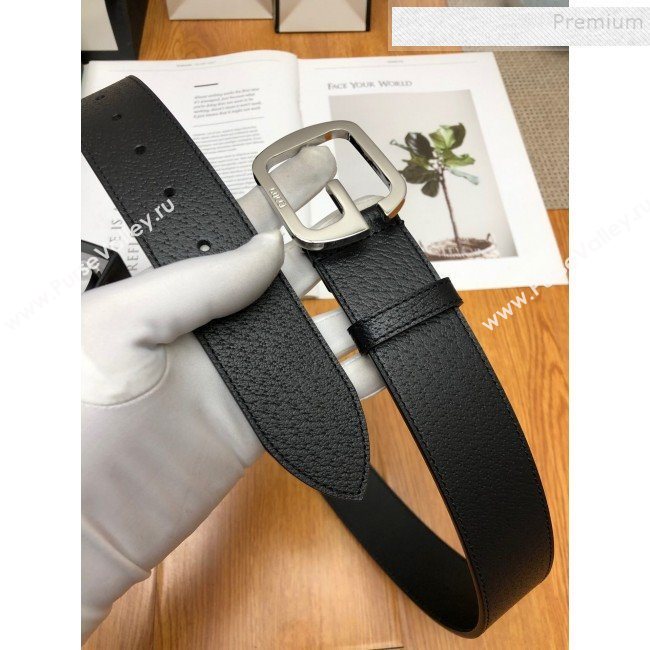 Gucci Calfskin Belt 38cm with Single G Buckle Black/Silver 2019 (99-9112220)