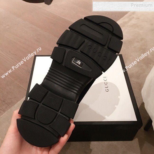 Gucci Suede Wool Lace-up Flat Short Boots Black 2019 (KL-9112017)