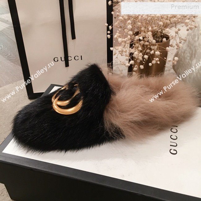 Gucci GG Wool Fur Flat Slippers Black 2019 (KL-9112024)
