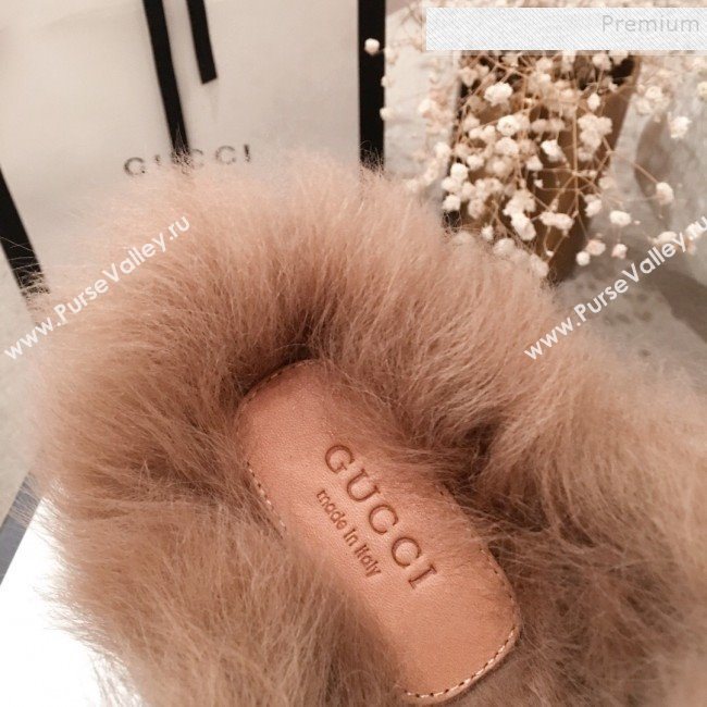 Gucci Princetown Horsebit Leather Fur Slippers White 2019 (KL-9112031)