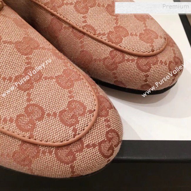 Gucci Princetown GG Canvas Fur Slippers Beige 2019 (KL-9112032)