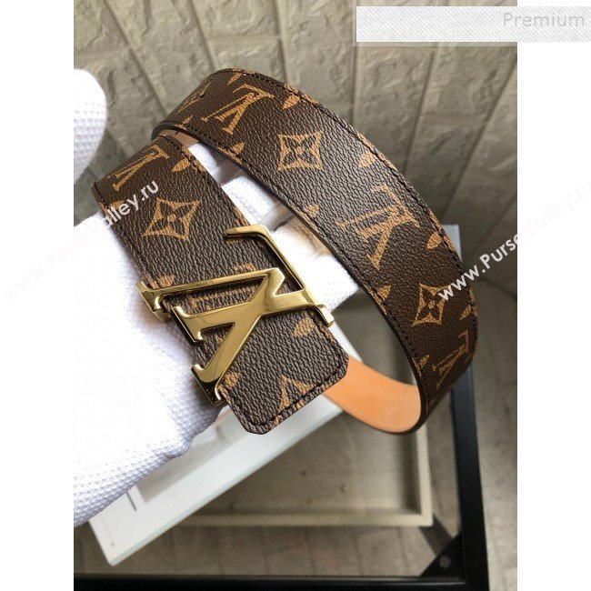 Louis Vuitton Reversible Monogram Canvas and Calfskin Belt 40mm with LV Buckle 2019 (99-9112045)