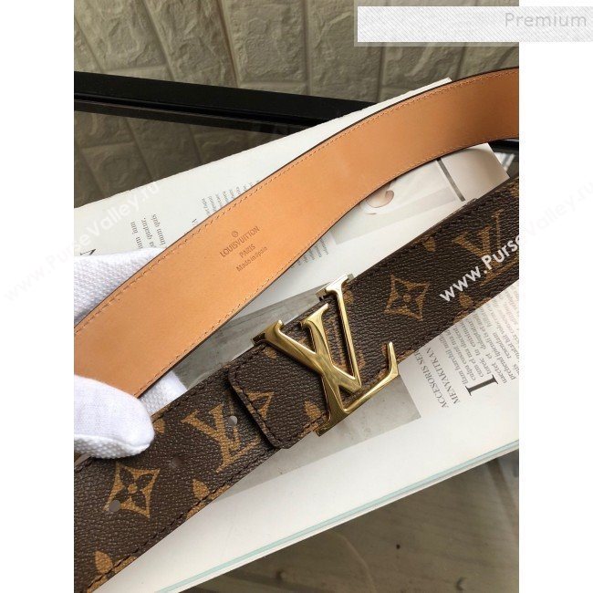 Louis Vuitton Reversible Monogram Canvas and Calfskin Belt 40mm with LV Buckle 2019 (99-9112045)