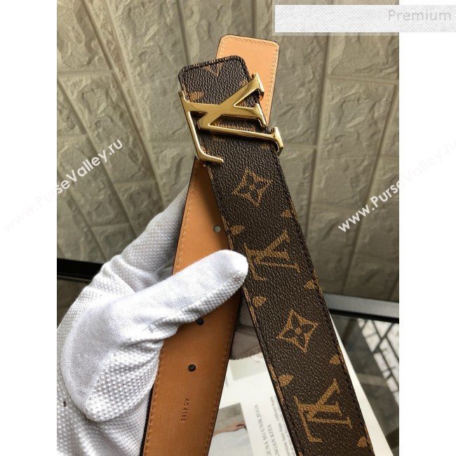 Louis Vuitton Reversible Monogram Canvas and Calfskin Belt 40mm with LV Buckle 2019 (99-9112045)