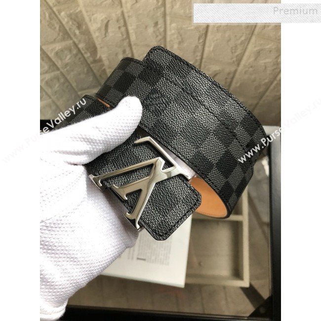 Louis Vuitton Reversible Damier Graphite Canvas and Calfskin Belt 40mm with LV Buckle 2019 (99-9112046)