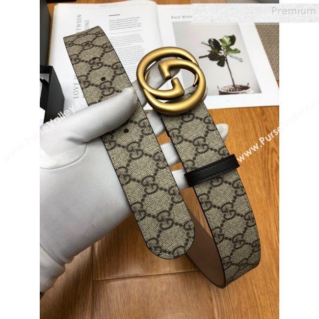 Gucci GG Canvas Belt 38mm with Interlocking G Buckle Beige  (99-9112049)