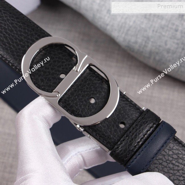 Dior Grained Calfskin Belt 35mm with CD Buckle Black 2019 (99-9112052)