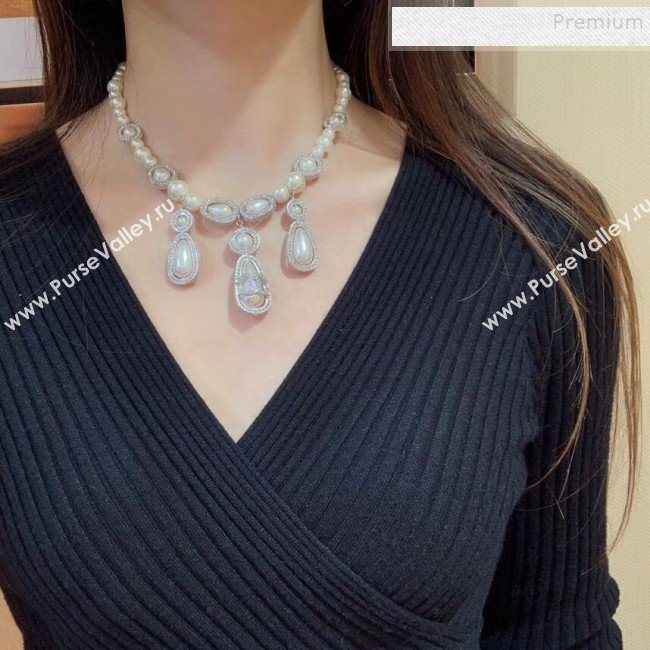 Chanel Pearl Short Necklace White 01 2019 (YF-9112061)