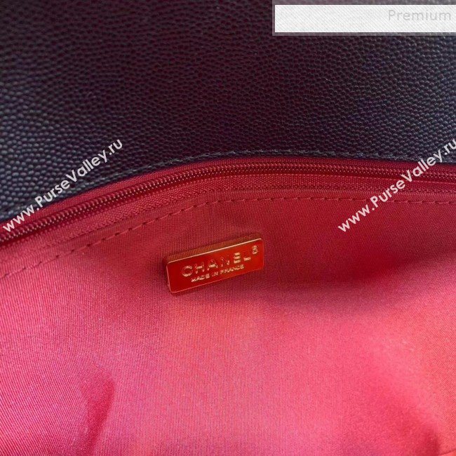 Chanel Grained Leather Pocket Flap Shoulder Bag Black 2019 (KAIS-9112103)