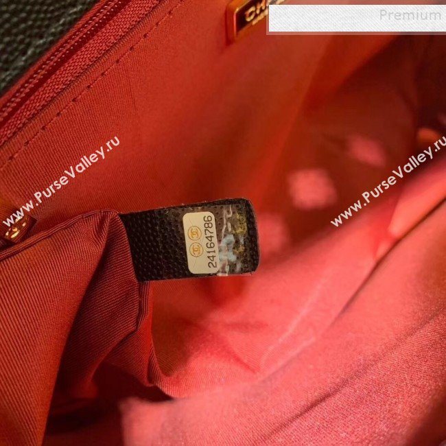 Chanel Grained Leather Pocket Flap Shoulder Bag Black 2019 (KAIS-9112103)