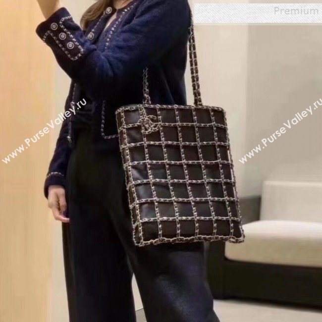 Chanel Chain Lambskin Shopping Bag AS1383 Black 2020 (FM-9112325)